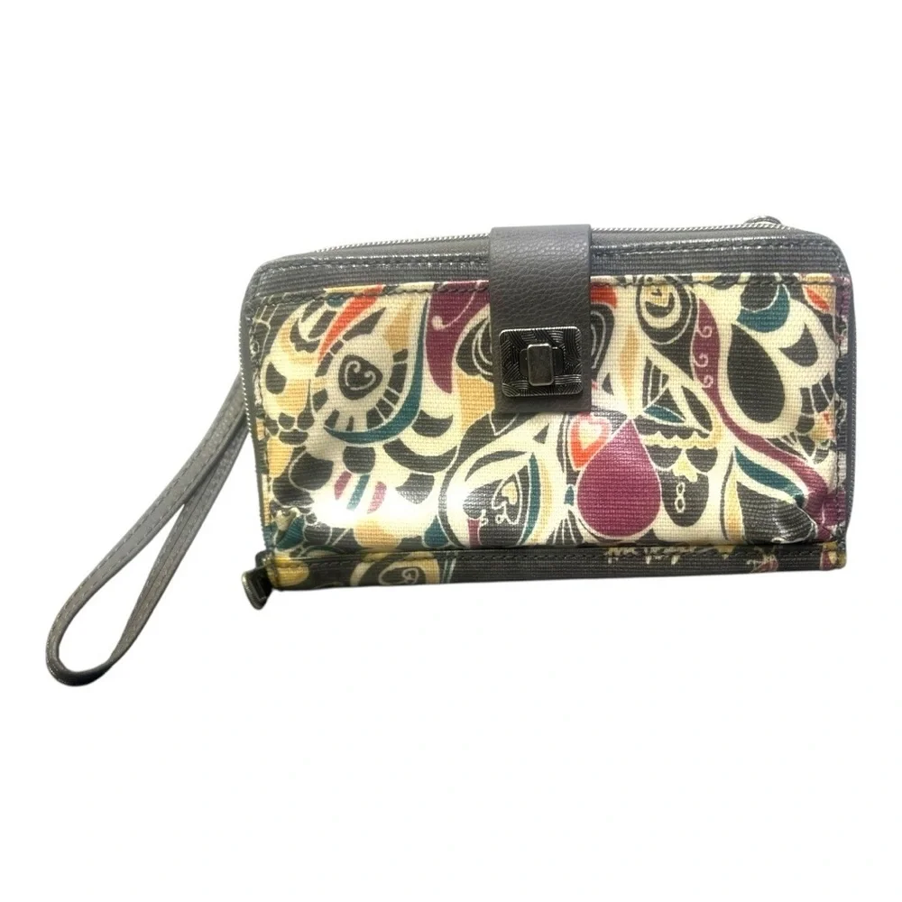 🌈 Sakroots Artist‎ Circle Zip-Around Wristlet Wallet 🎨 Multicolor Boho Pattern